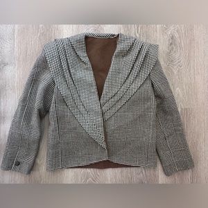 Vintage emmebi gianluigi bassi Italian Blazer|Houndstooth|Alpaca/Lana Wool|SzUS6